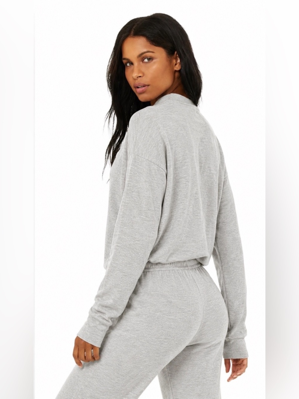 Alo Yoga Soho Pullover Sweater Alolux Size Small Athletic Grey